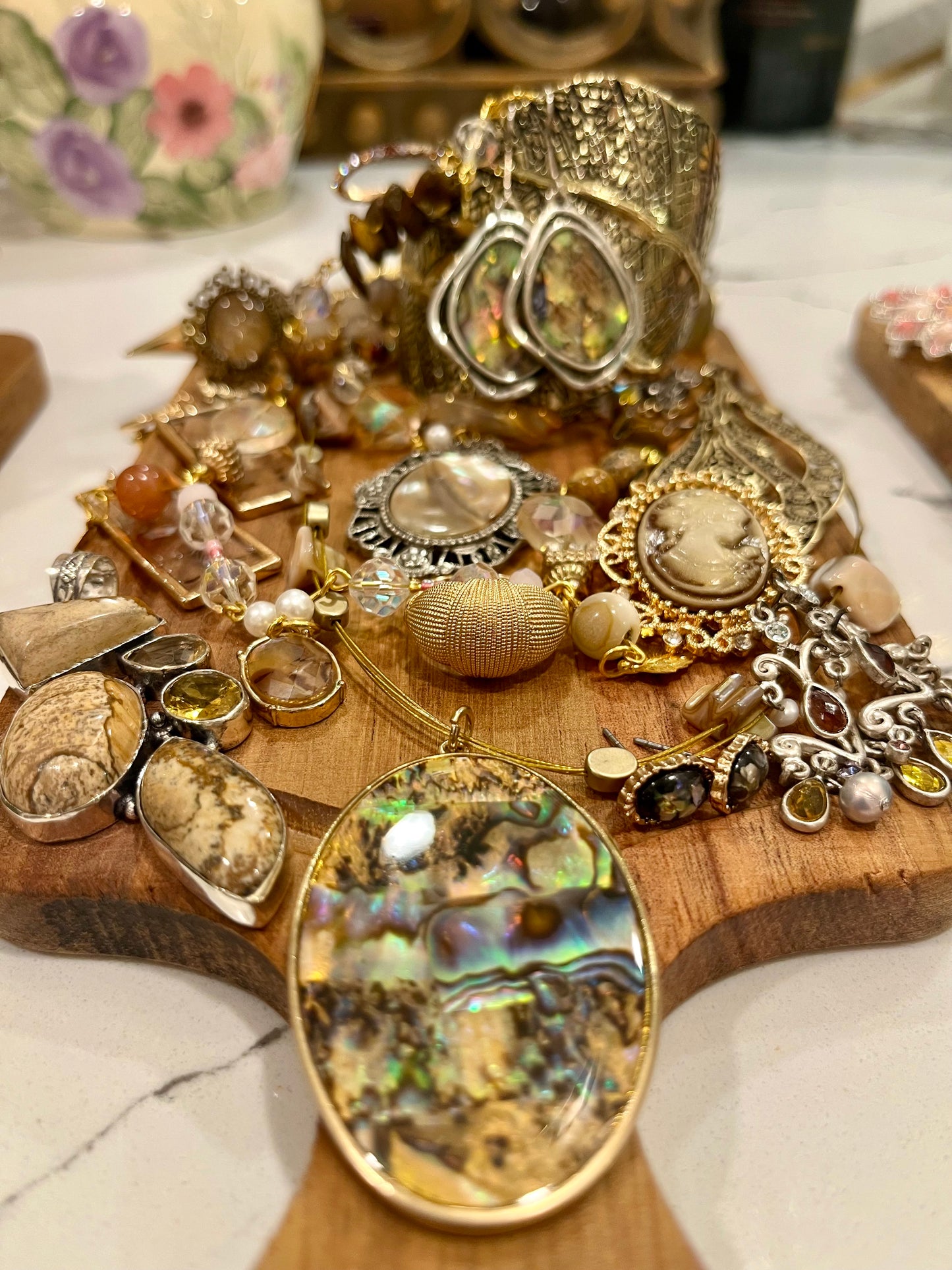 Mini Jewelry Jarcuterie Board: 🐚✨ Abalone Oracle
