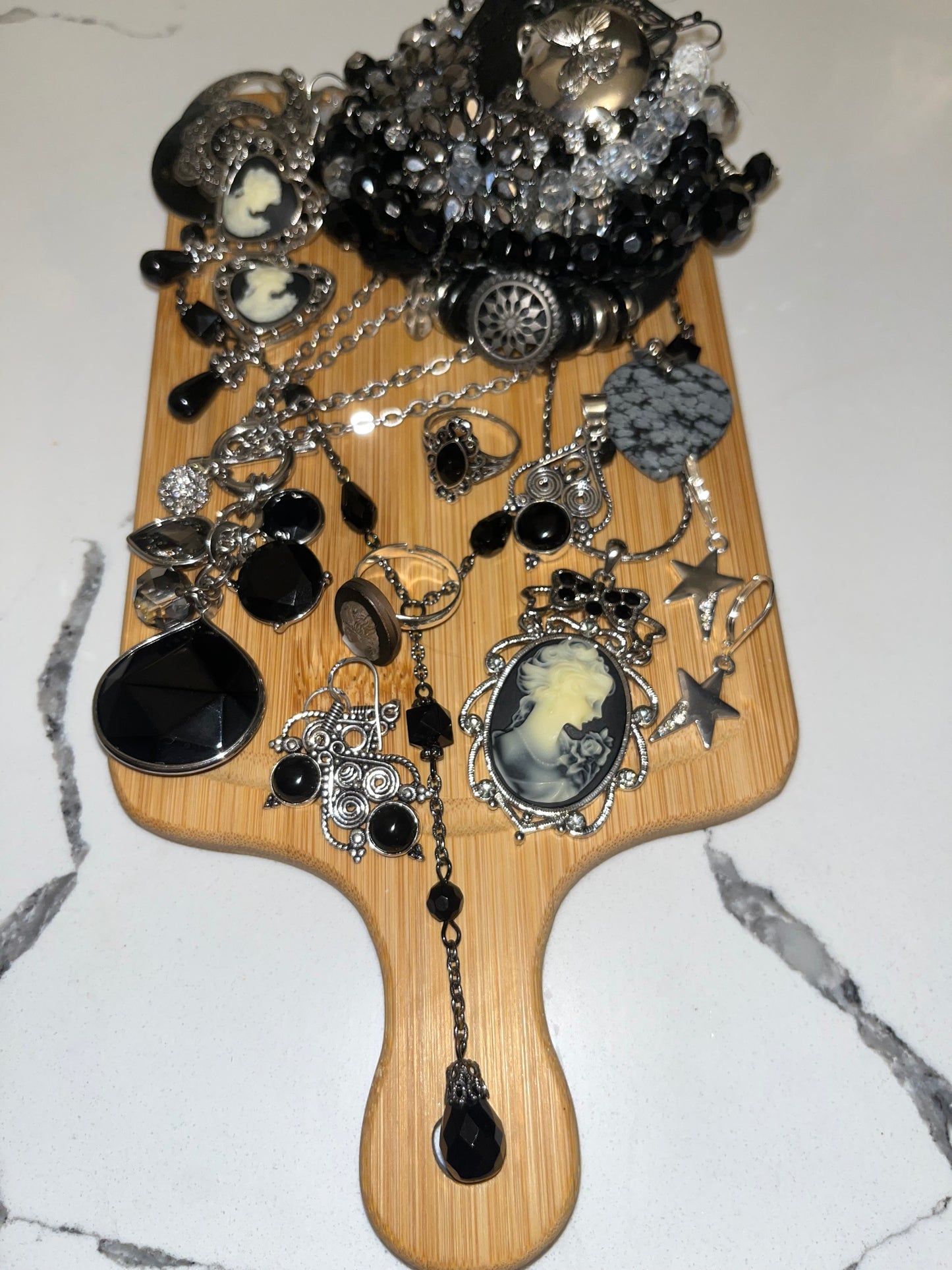 Mini Jewelry Jarcuterie Board: 🖤 🌑 💎 🦋 CARBON | Unearthed, from earth to adornment