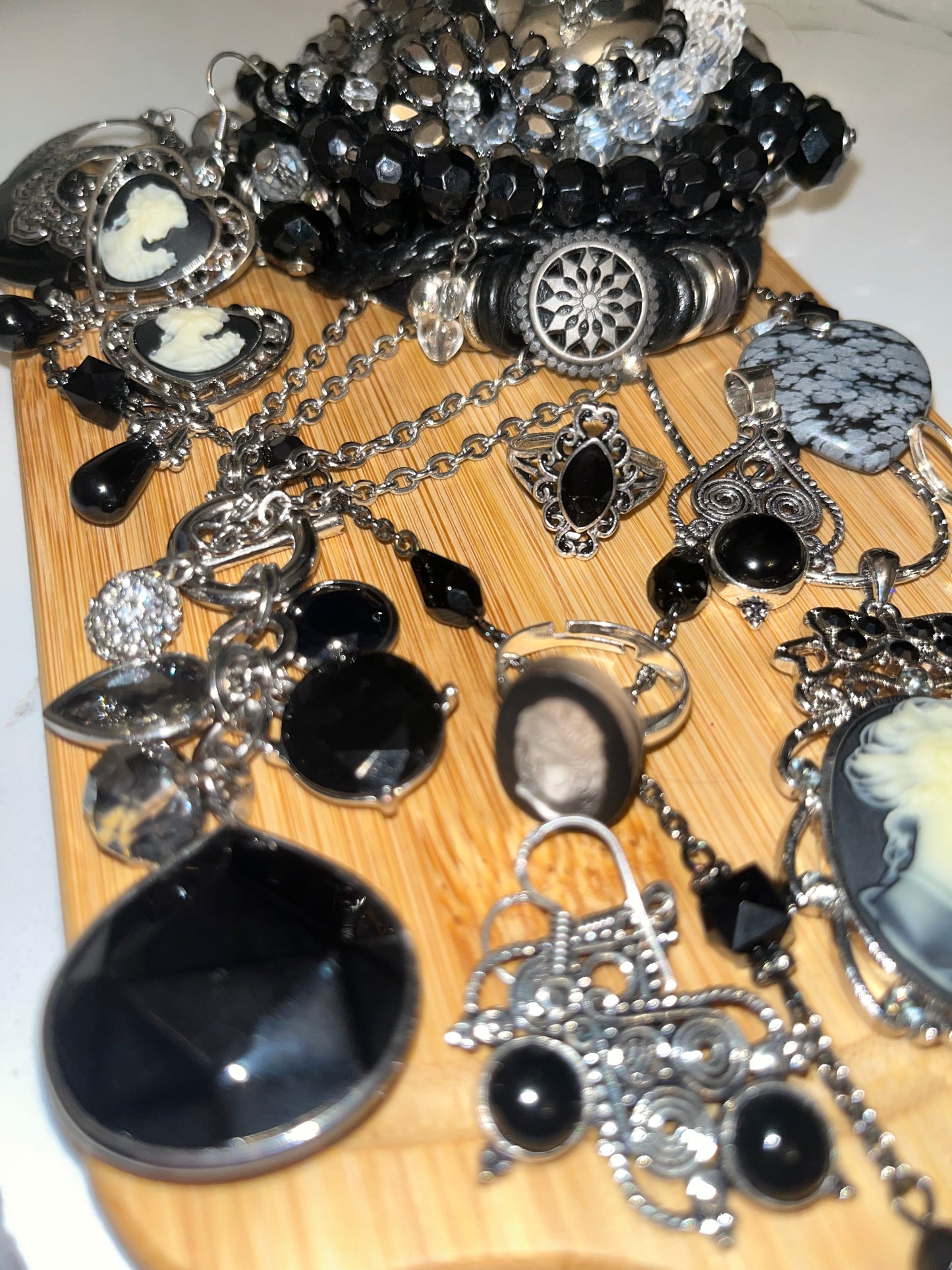 Mini Jewelry Jarcuterie Board: 🖤 🌑 💎 🦋 CARBON | Unearthed, from earth to adornment