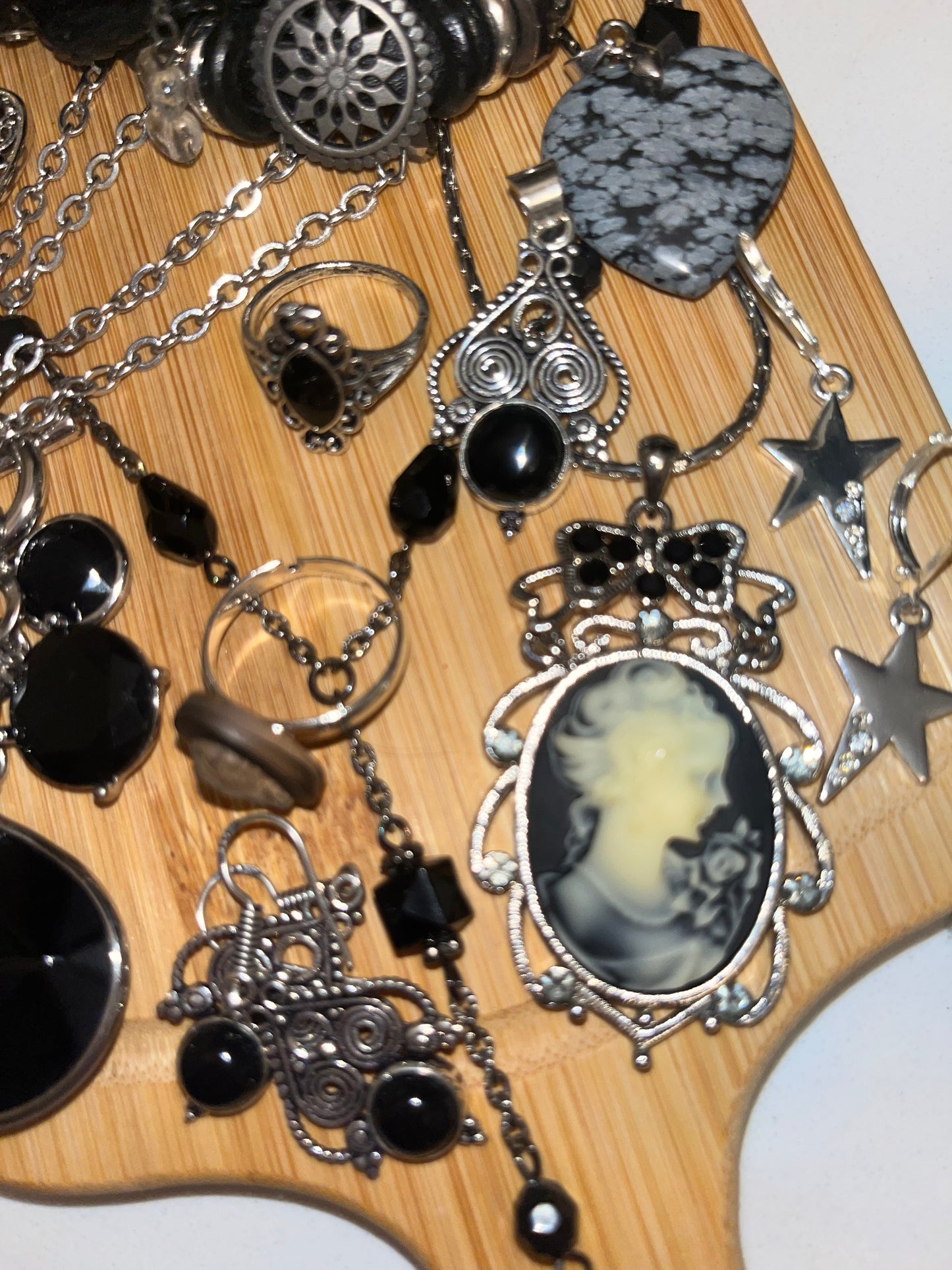 Mini Jewelry Jarcuterie Board: 🖤 🌑 💎 🦋 CARBON | Unearthed, from earth to adornment