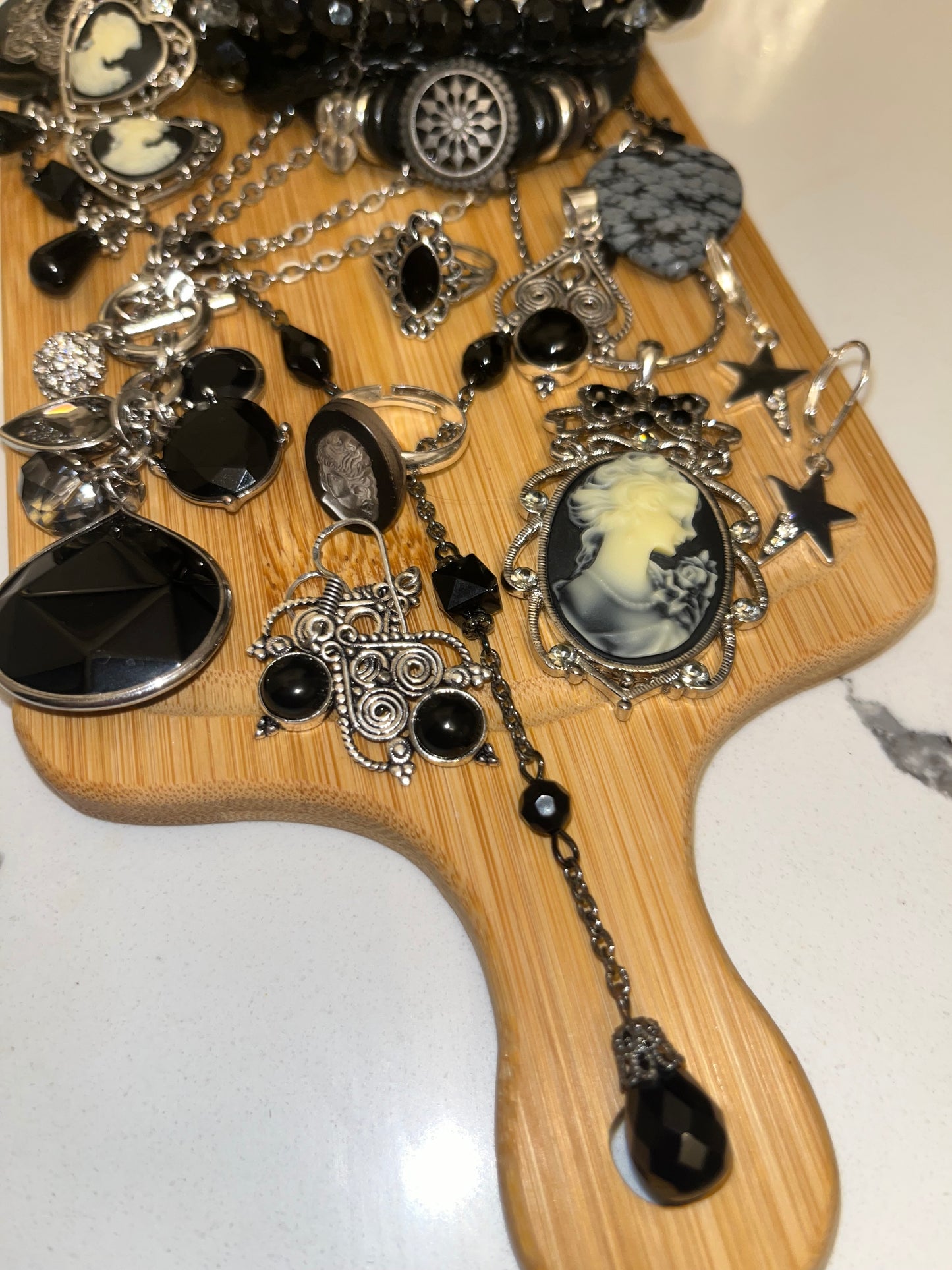 Mini Jewelry Jarcuterie Board: 🖤 🌑 💎 🦋 CARBON | Unearthed, from earth to adornment